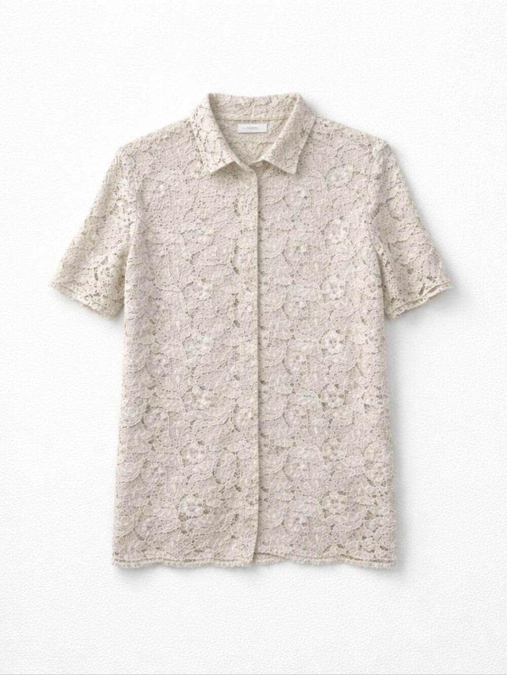 RIANI Lace Overlay Blouse in Cream
